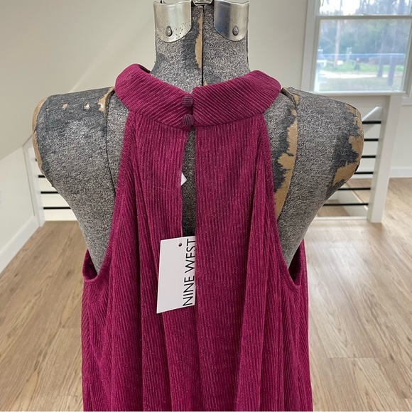 NWT XS S M L XL berry pink purple, sparkly, mock neck, mini dress - Picture 6 of 9